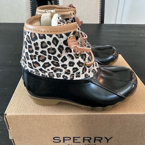 🖤SOLD🖤Sperry Saltwater Animal Duck Boot/Leopard and Black - Picture 9 of 12
